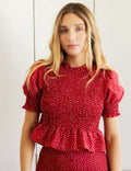 Top Rouge À Pois Blancs Paloma