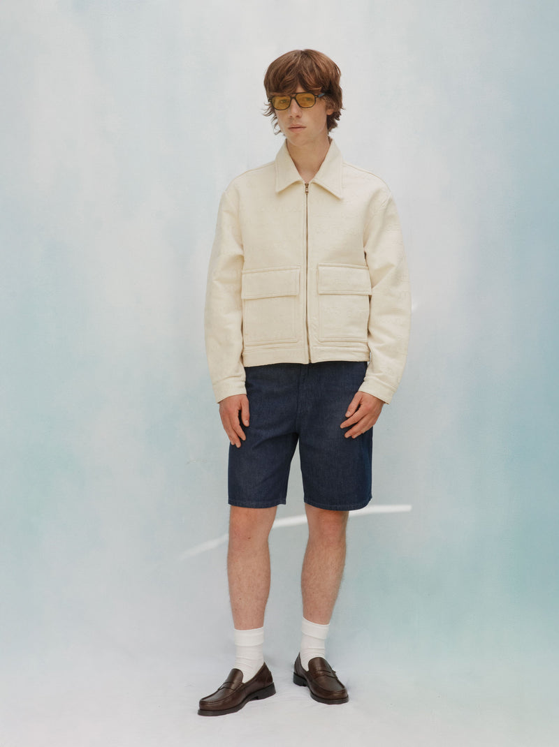 Veste unisexe AMOUR jacquard écru