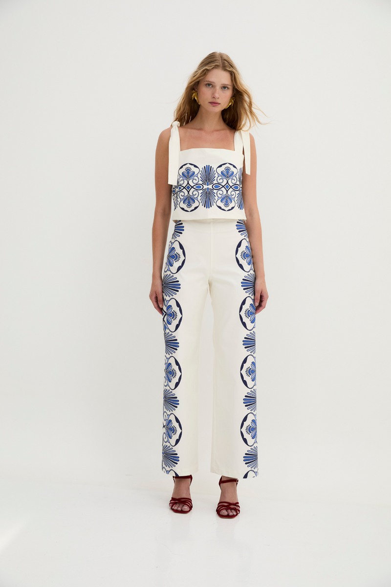 Pantalon Positano Coton Écru
