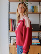 Sweatshirt bordeaux & roze Jones
