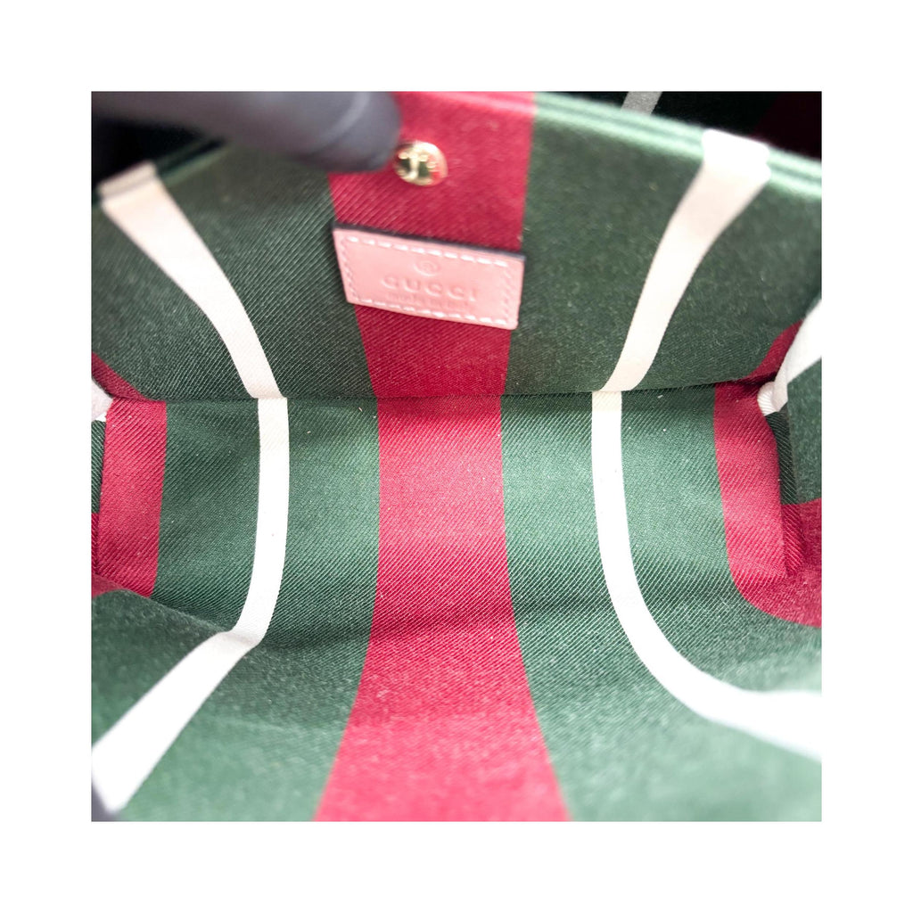 Sac Porté Épaule Gucci Gg Emblem Bucket Bag Toile - Rose
