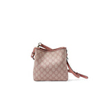 Sac Porté Épaule Gucci Gg Emblem Bucket Bag Toile - Rose