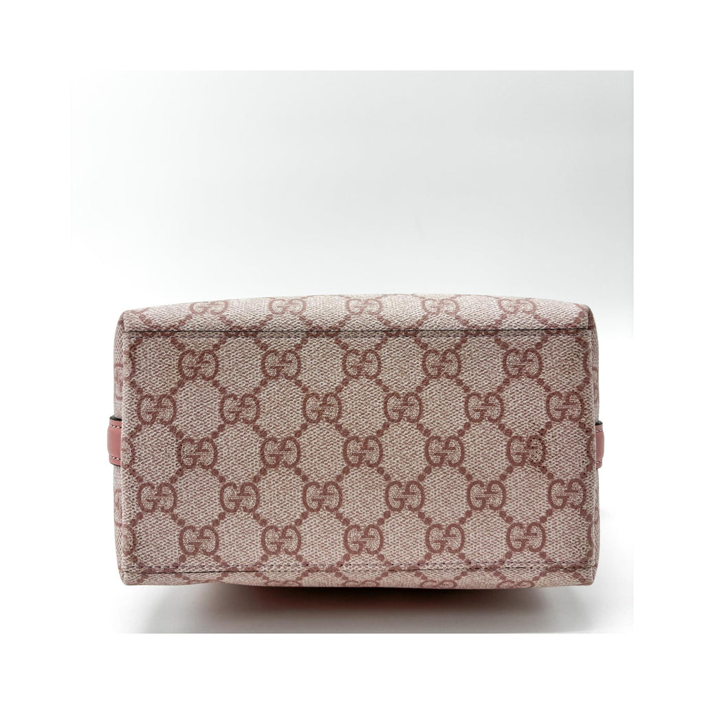 Sac Porté Épaule Gucci Gg Emblem Bucket Bag Toile - Rose