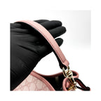 Sac Porté Épaule Gucci Gg Emblem Bucket Bag Toile - Rose