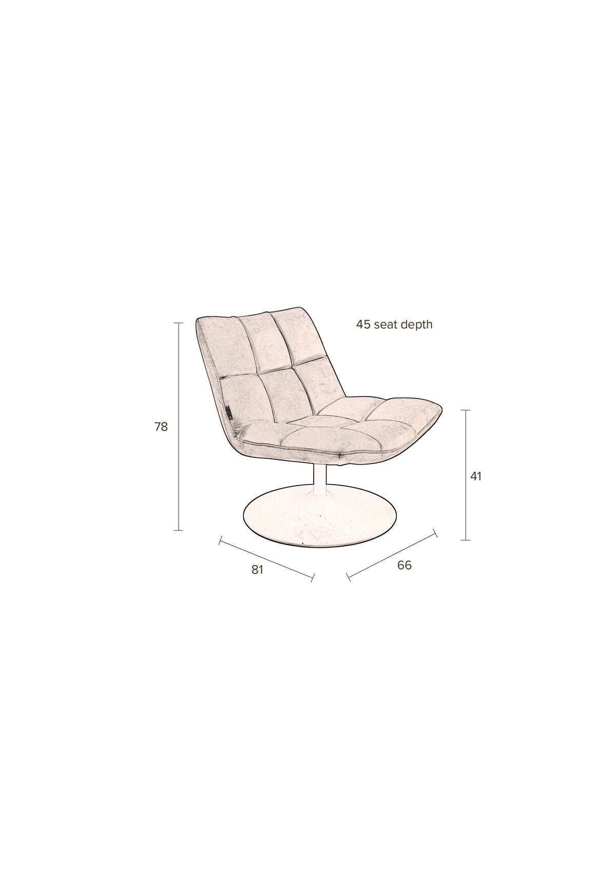 Bar - Fauteuil lounge - Tissu - Gris clair