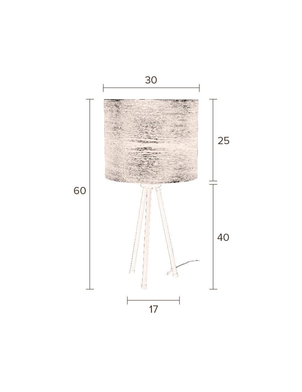 Woodland - Table Lamp - Ash Veneer - Brown/Multicolor