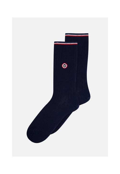 Chaussettes Mi-Hautes Bleu Marine En Fil D'Écosse - Nessy Marine