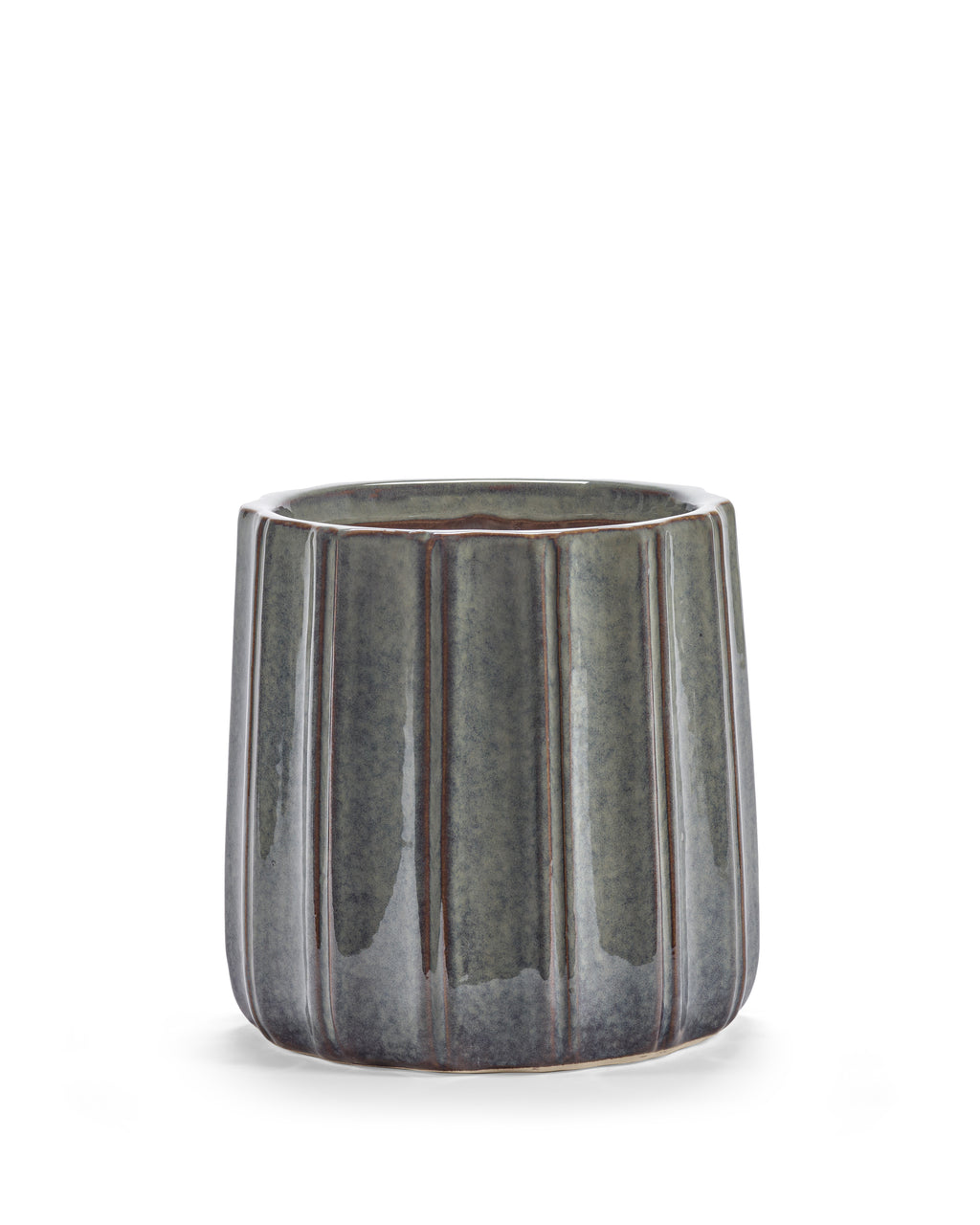 Glazed Shades – Blumentopf – S – Steingut – Blau