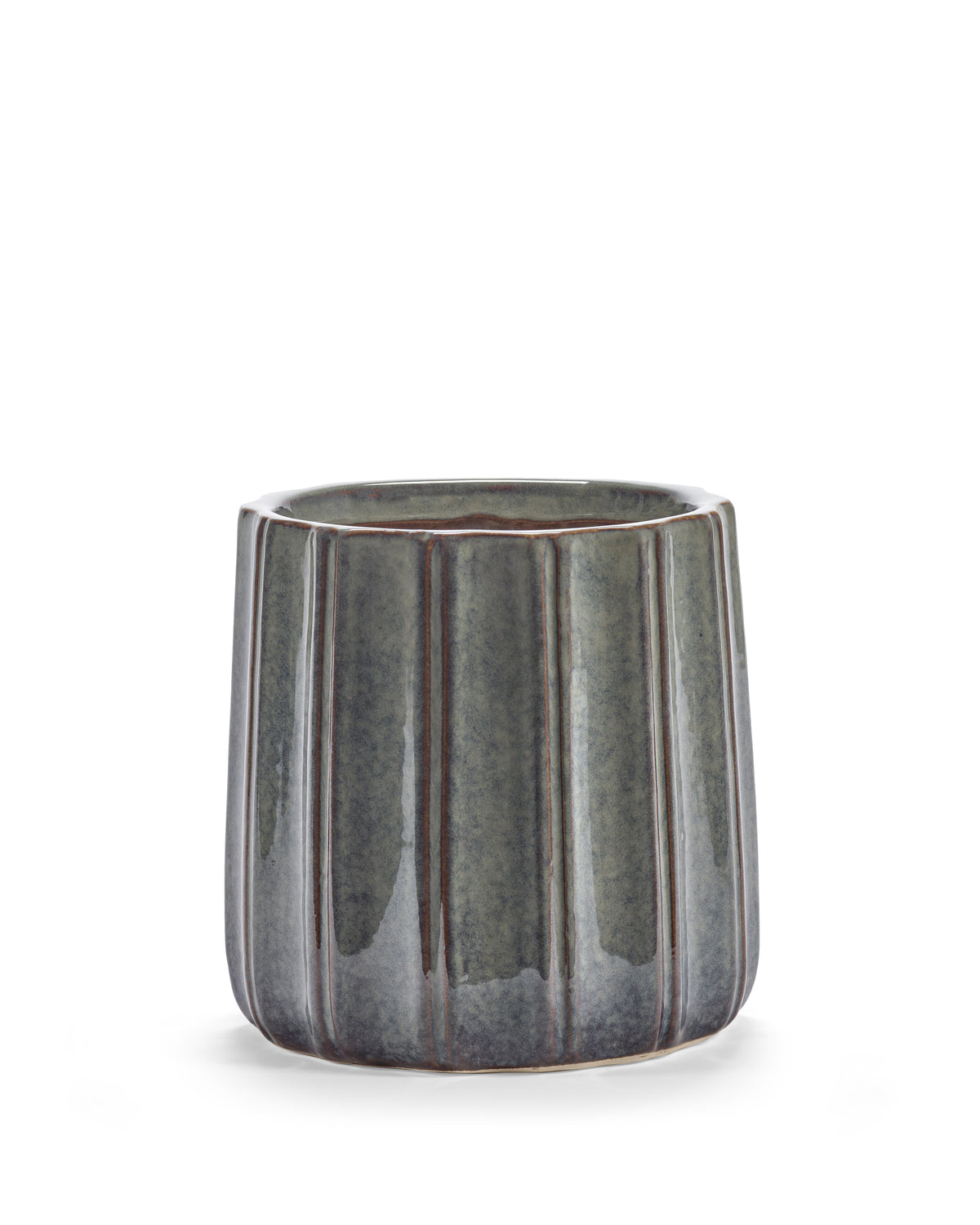 Glazed Shades – Blumentopf – S – Steingut – Blau