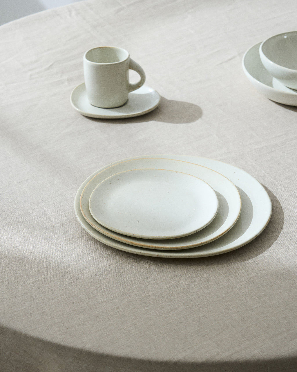 Out Of Lines - Lot De 2 Assiettes - S - Grès - Blanc Cassé
