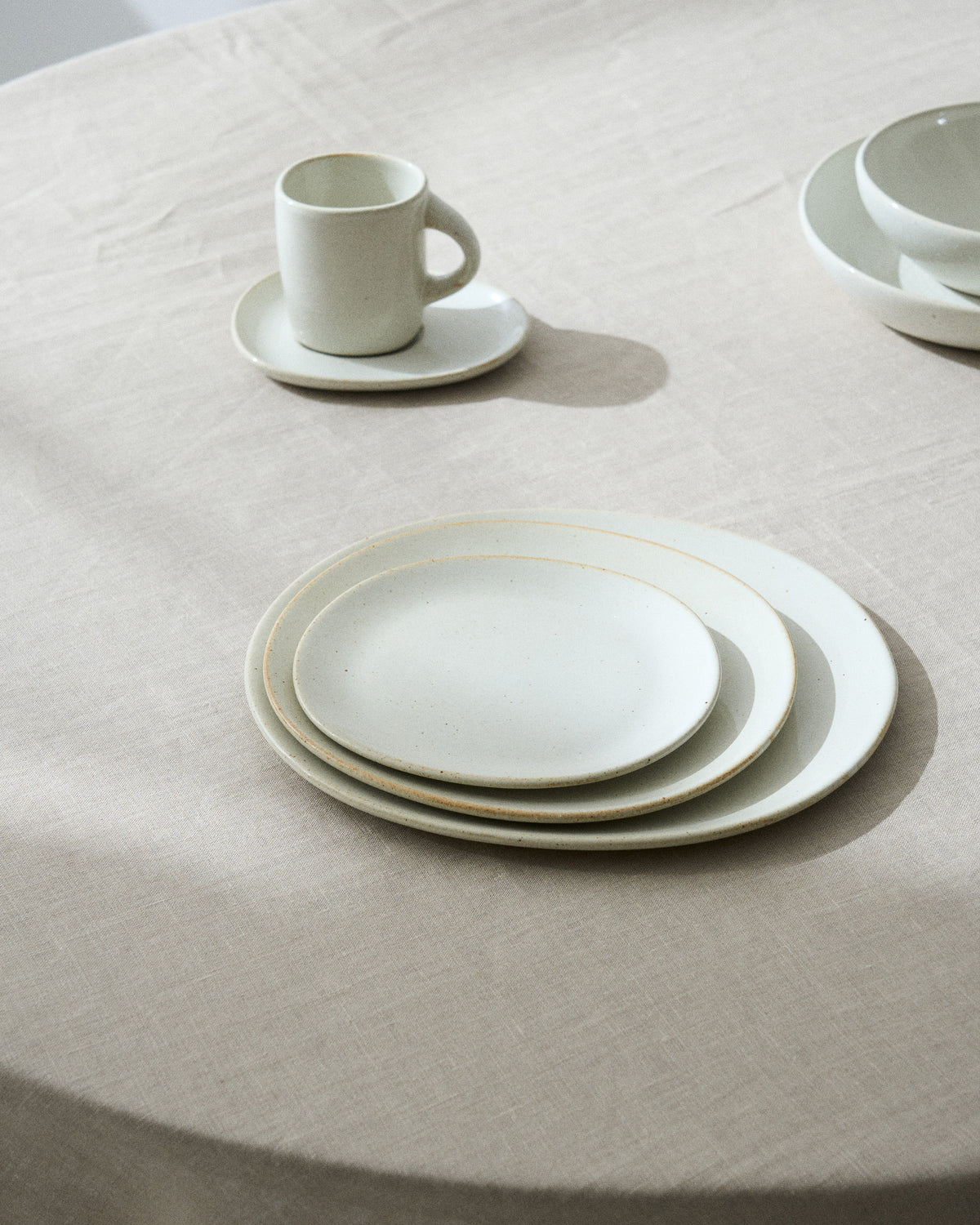 Out Of Lines - Lot De 2 Assiettes - S - Grès - Blanc Cassé