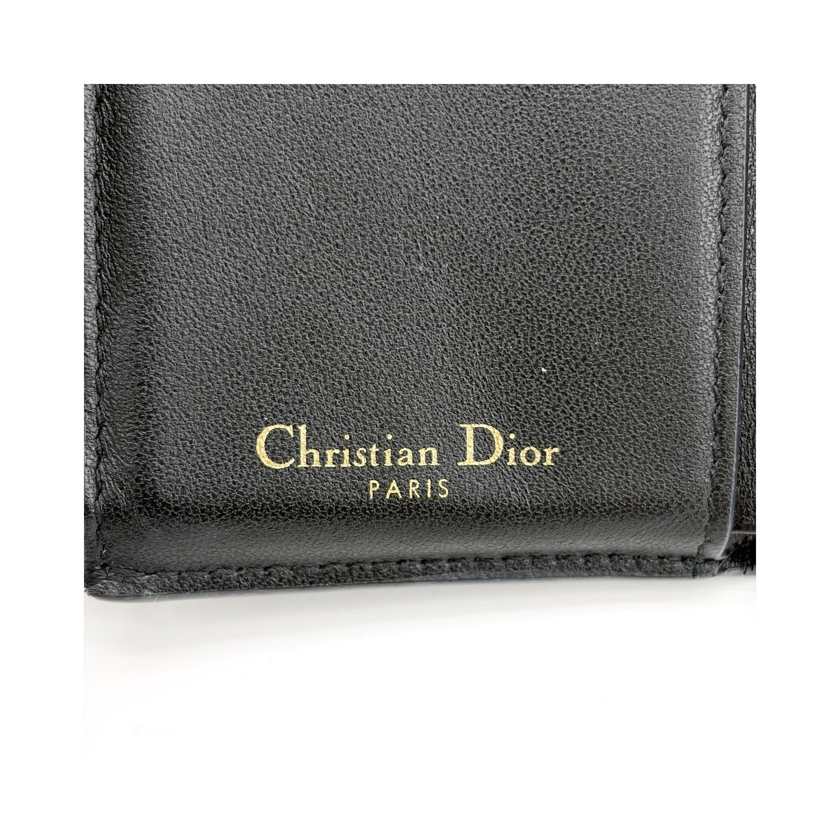 Portefeuille Christian Dior Saddle Lotus Mini Cuir - Noir