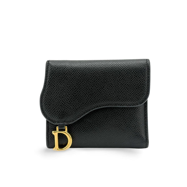Christian Dior - Saddle Lotus mini wallet in leather - Black