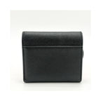 Portefeuille Christian Dior Saddle Lotus Mini Cuir - Noir