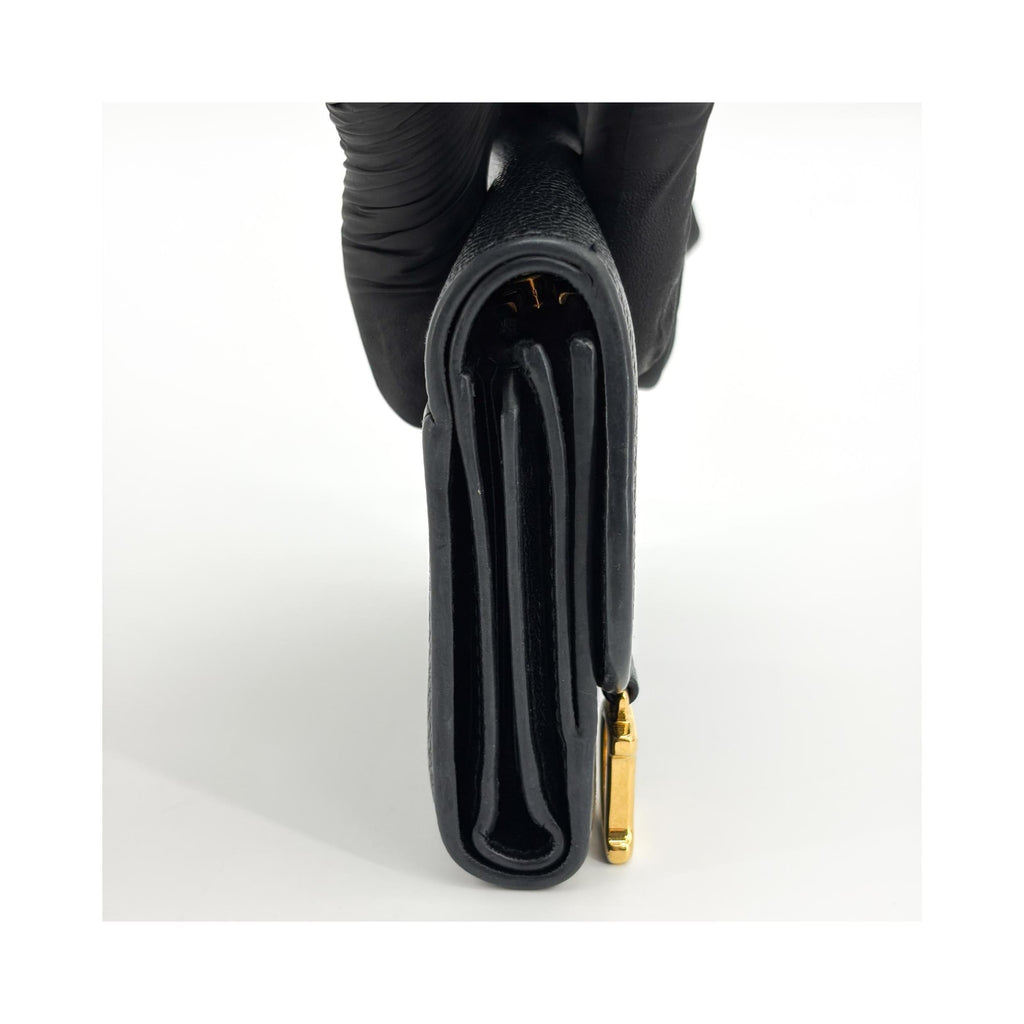 Portefeuille Christian Dior Saddle Lotus Mini Cuir - Noir