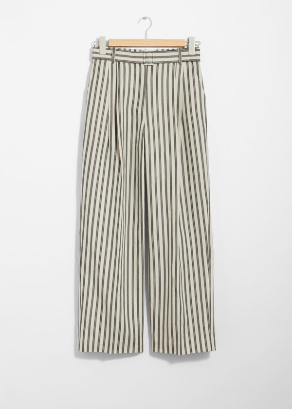 Pantalón de rayas La Paul - Beige