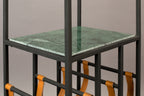Mil - Wine Cabinet - Solid Marble - Black & Green/Multicolor Marble