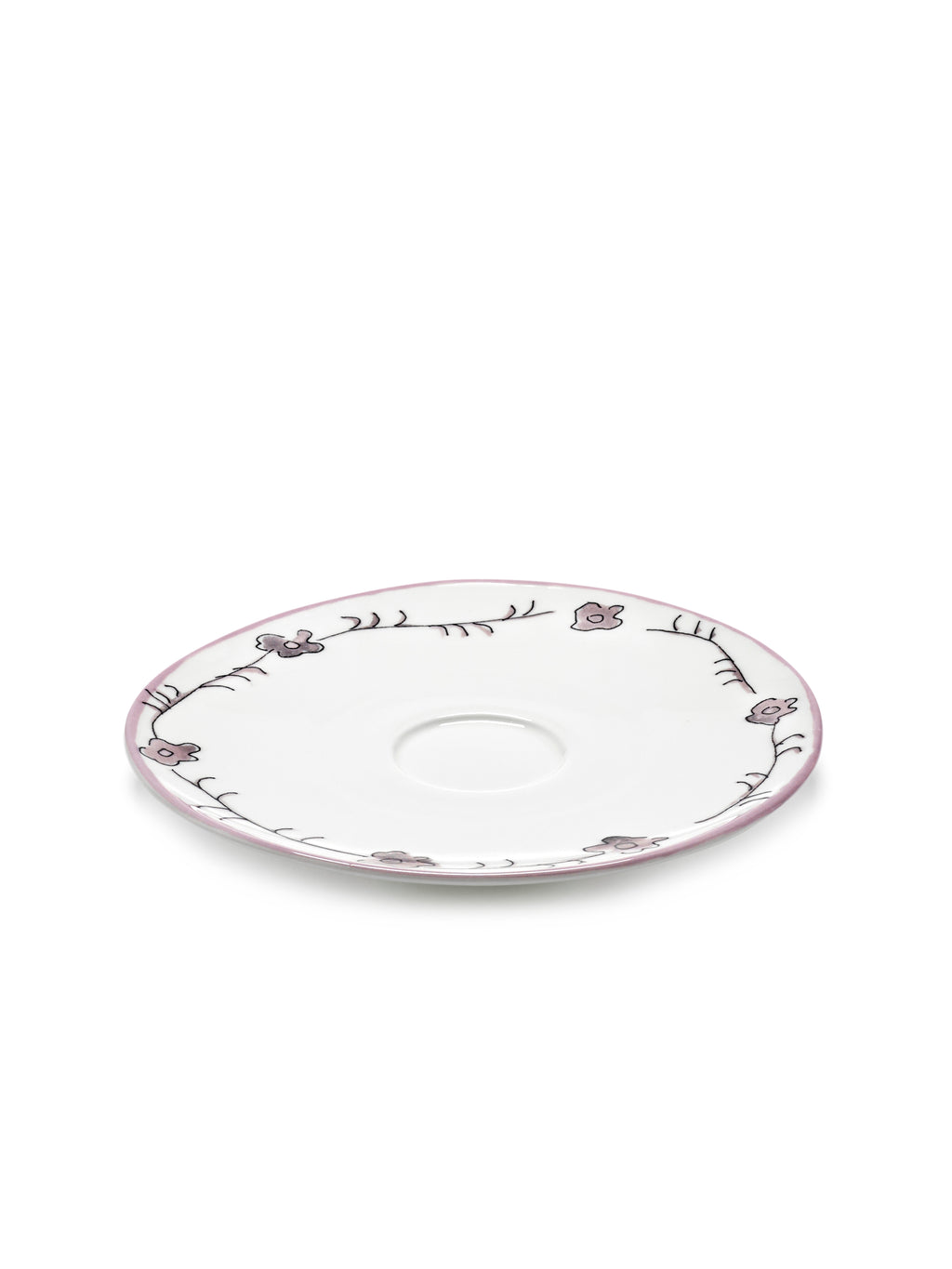 Midnight Flowers - Lot De 2 Soucoupes Pour Consommé - Porcelaine Bone China - Foncé Viola
