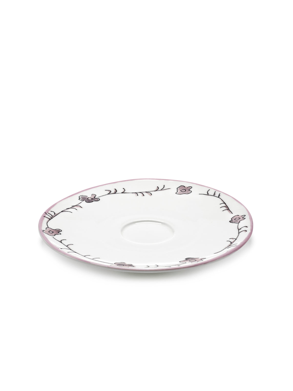 Midnight Flowers - Lot De 2 Soucoupes Pour Consommé - Porcelaine Bone China - Foncé Viola