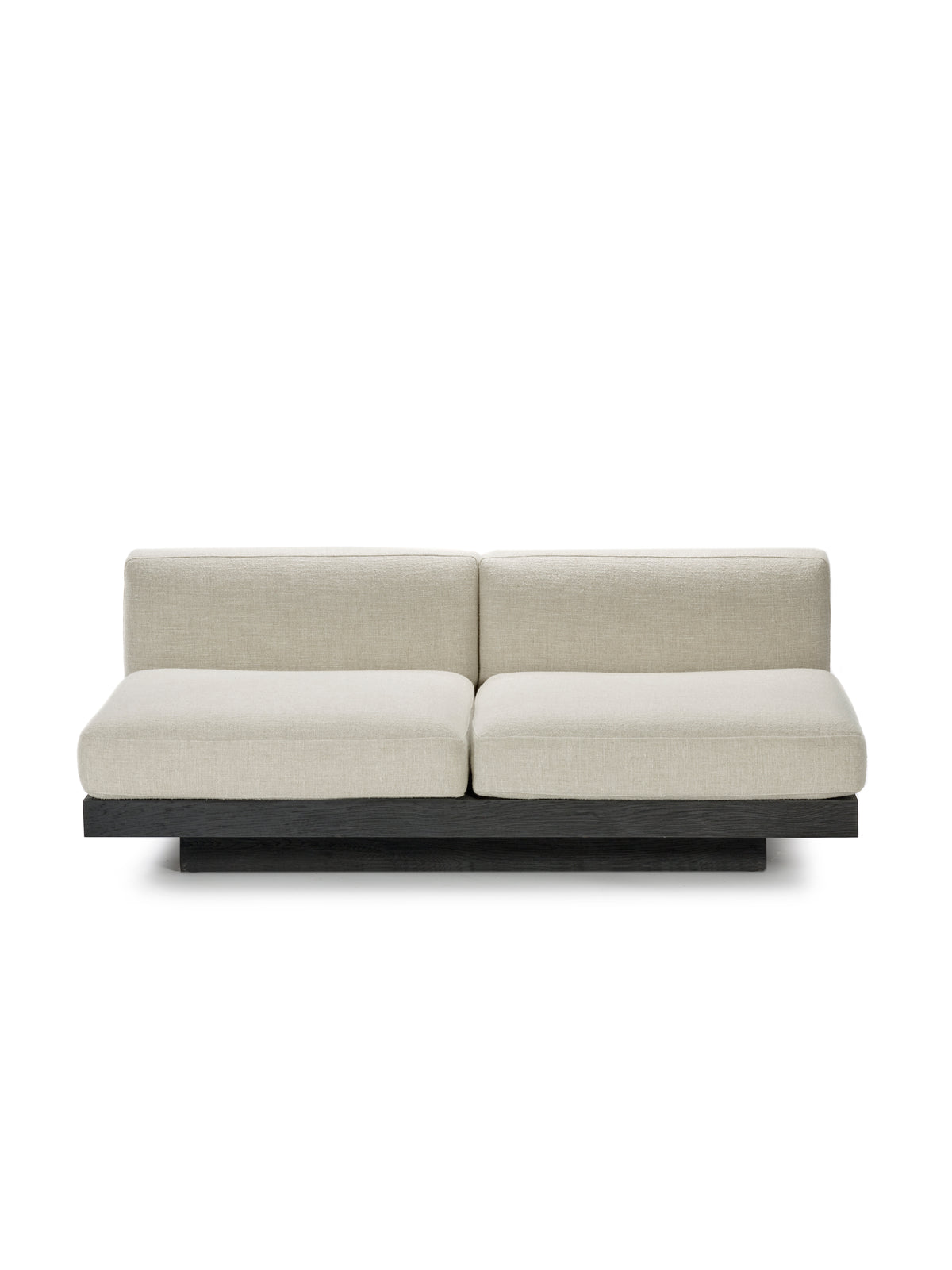 Rudolph - Banc 2 Places D'intérieur - Aluminium, Bois Et Tissu D'ameublement - Bone Noir