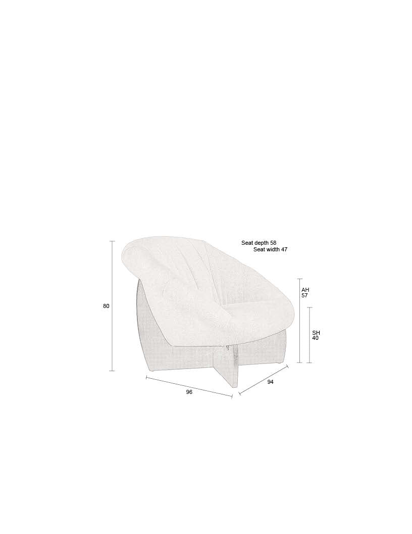 Emilius - Lounge Armchair - Fabric - Beige
