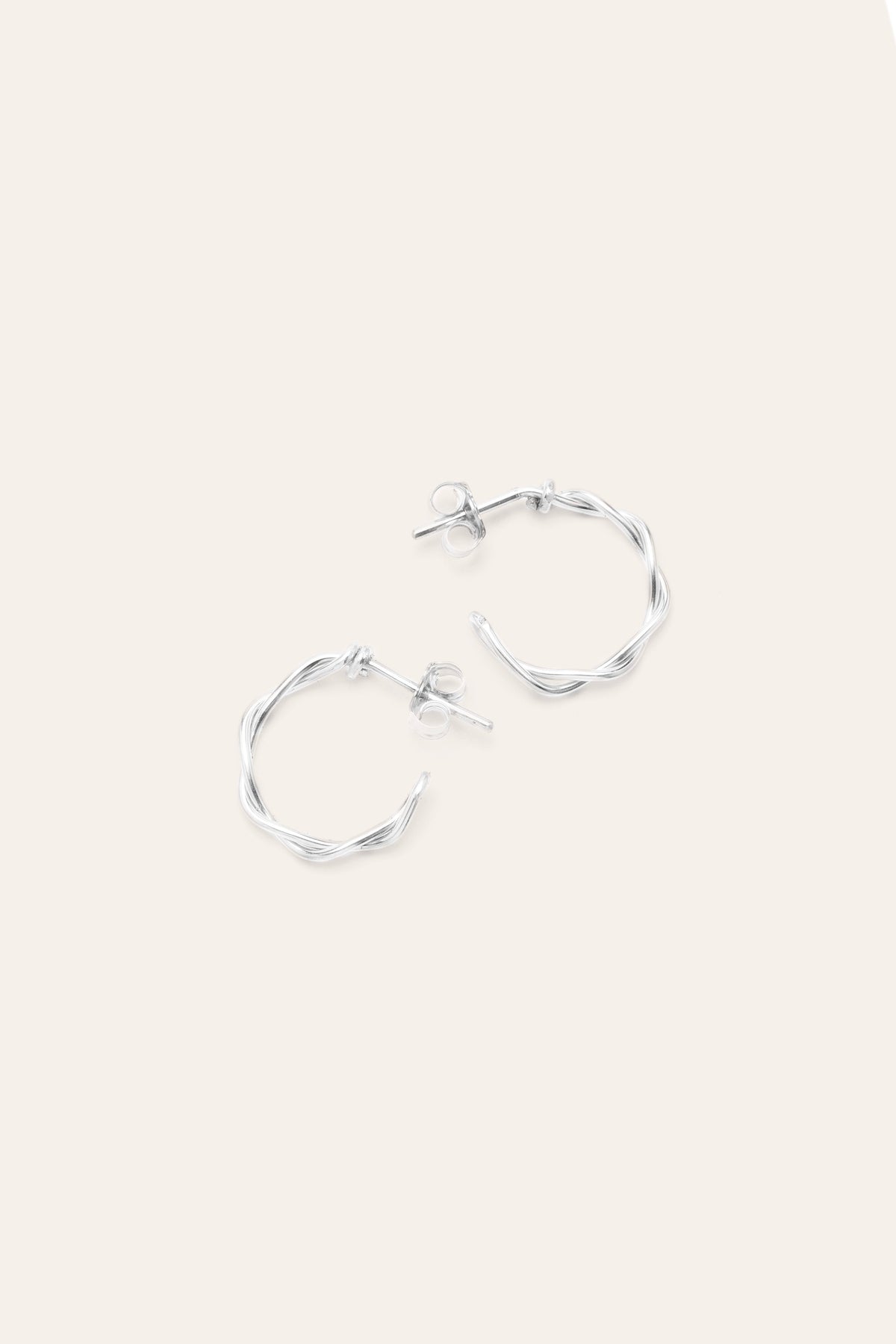 Mini Créoles Torsade - Argent