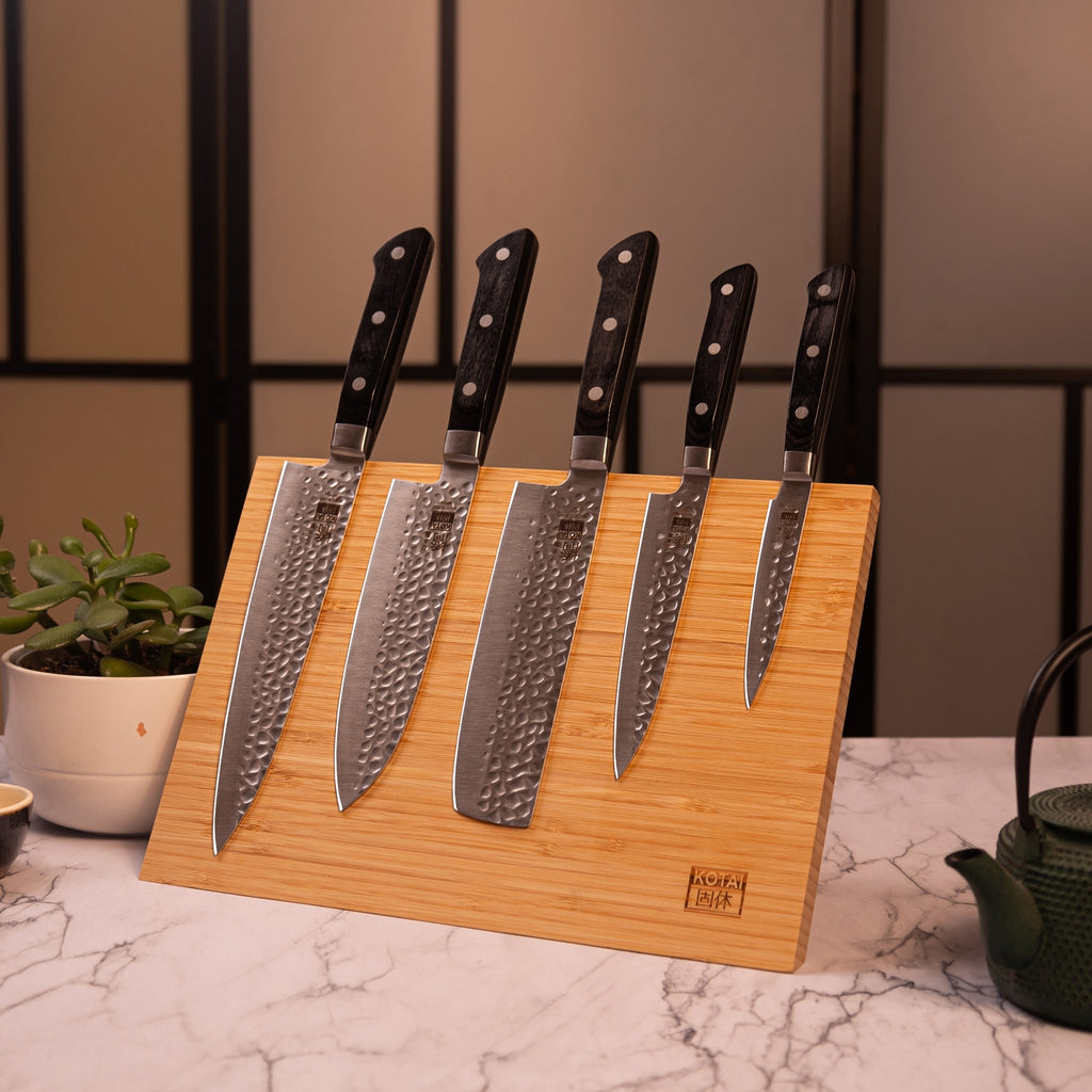 Hashi Tsuchime Collection - Complete Nomad Set 7 pieces: 5 knives + 2 Accessories