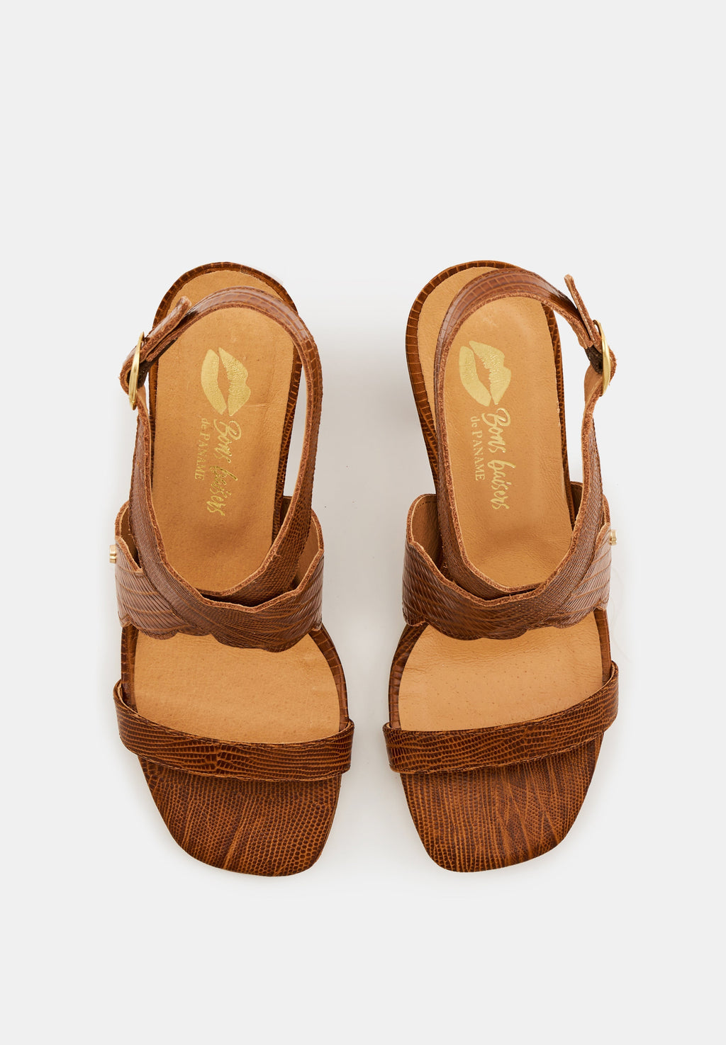 Sandalias Octavie-Cuir Lezard Cognac
