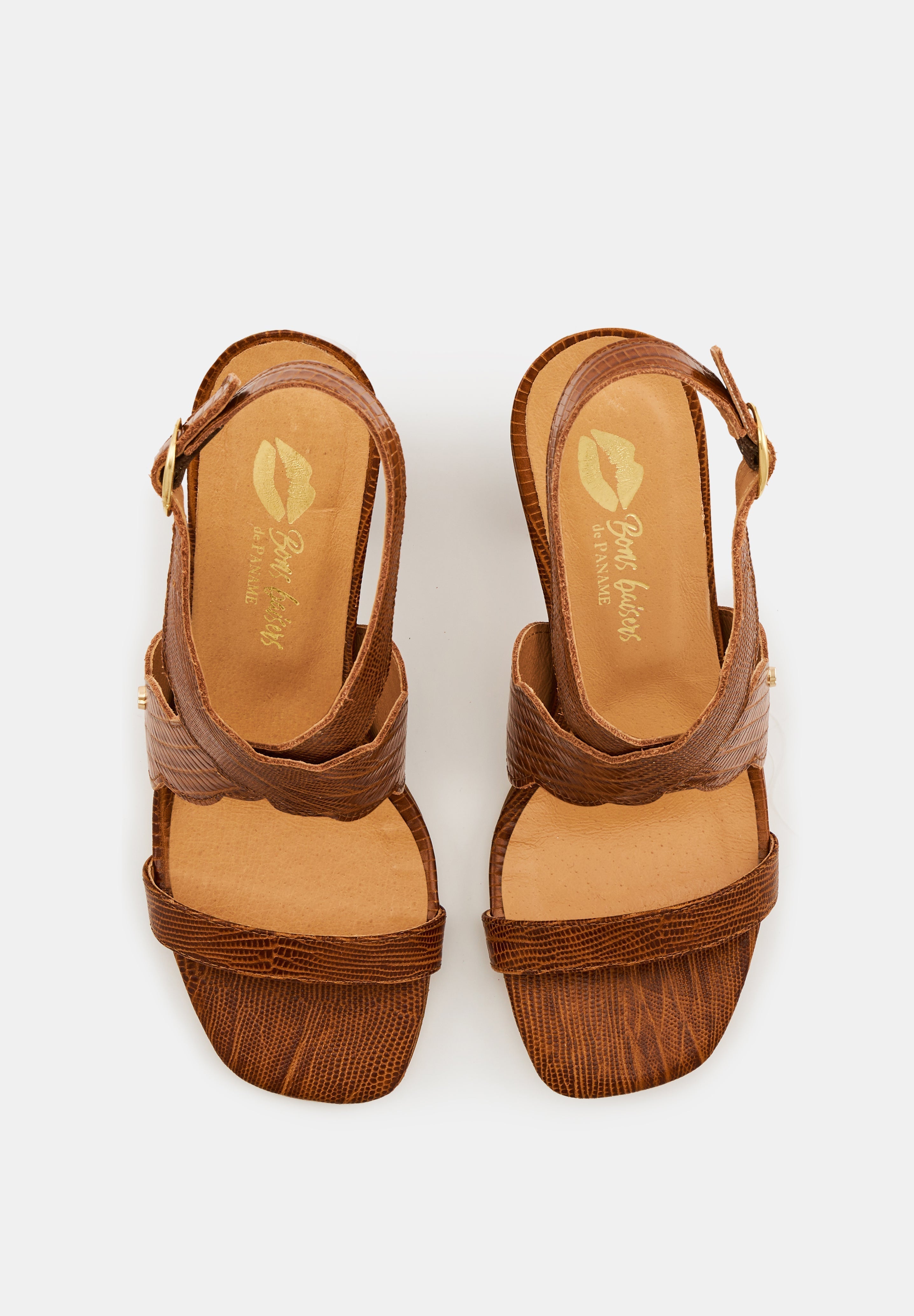Sandalias Octavie-Cuir Lezard Cognac