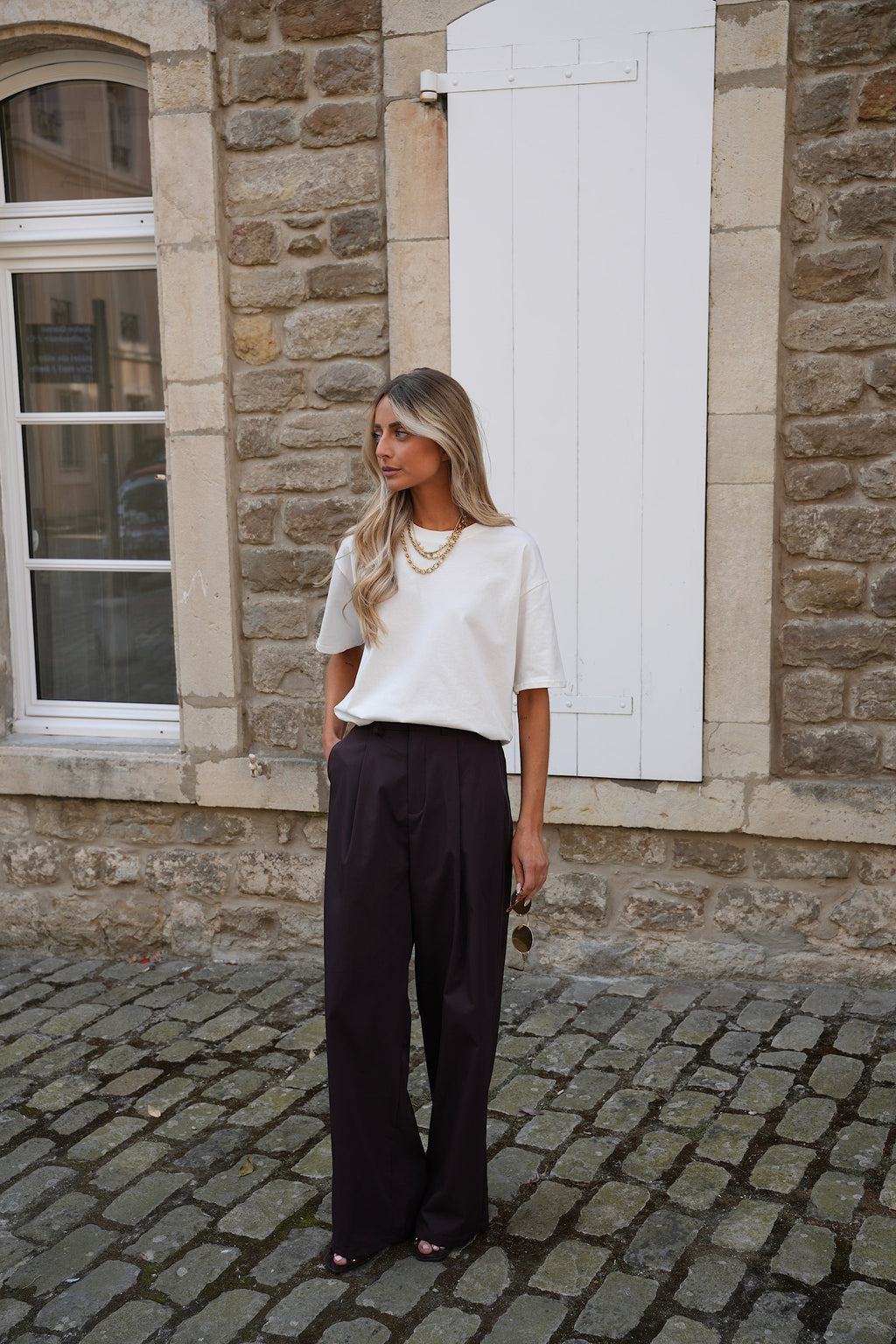 Pantalon Ample Meryam - Prune