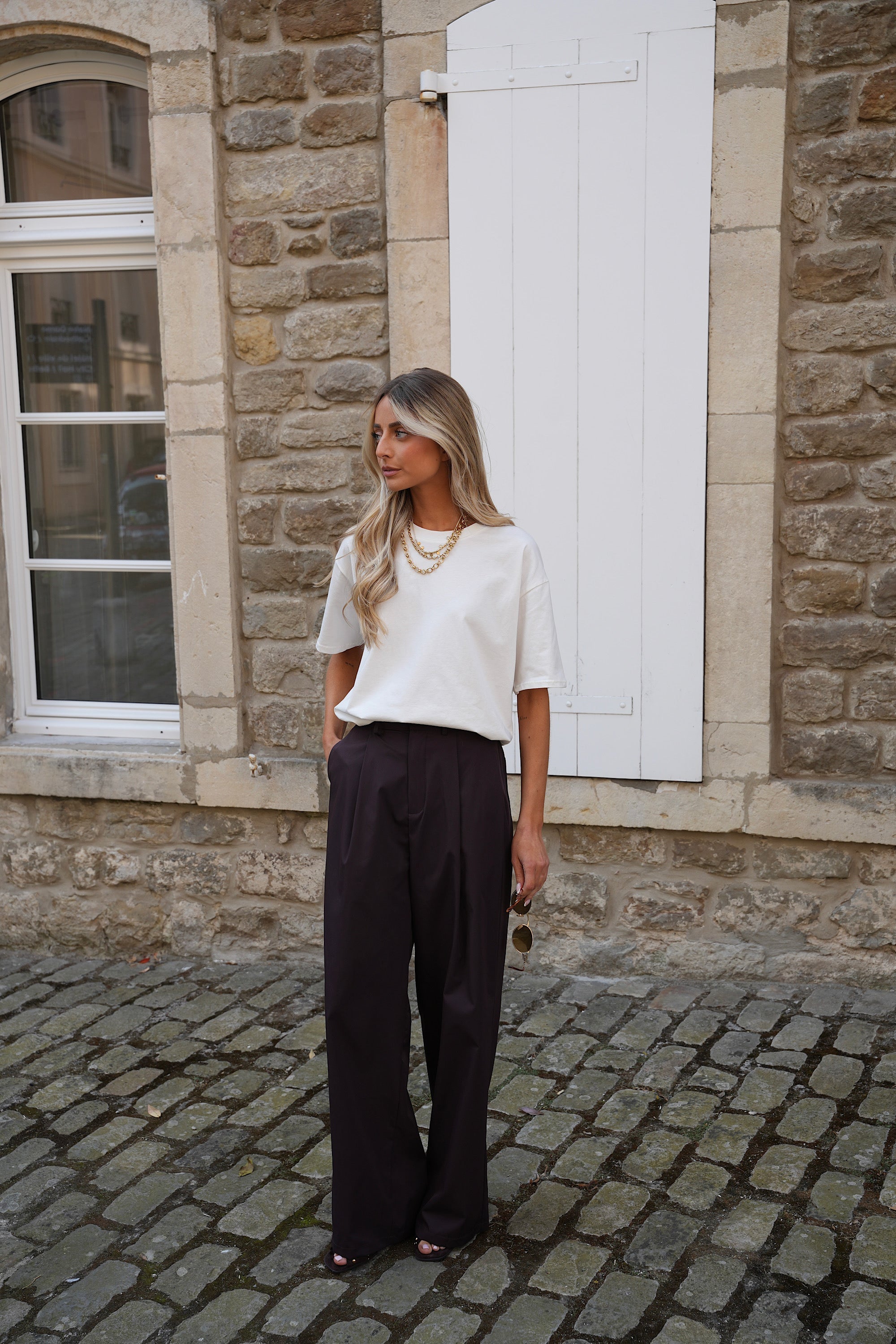 Pantalon Ample Meryam - Prune