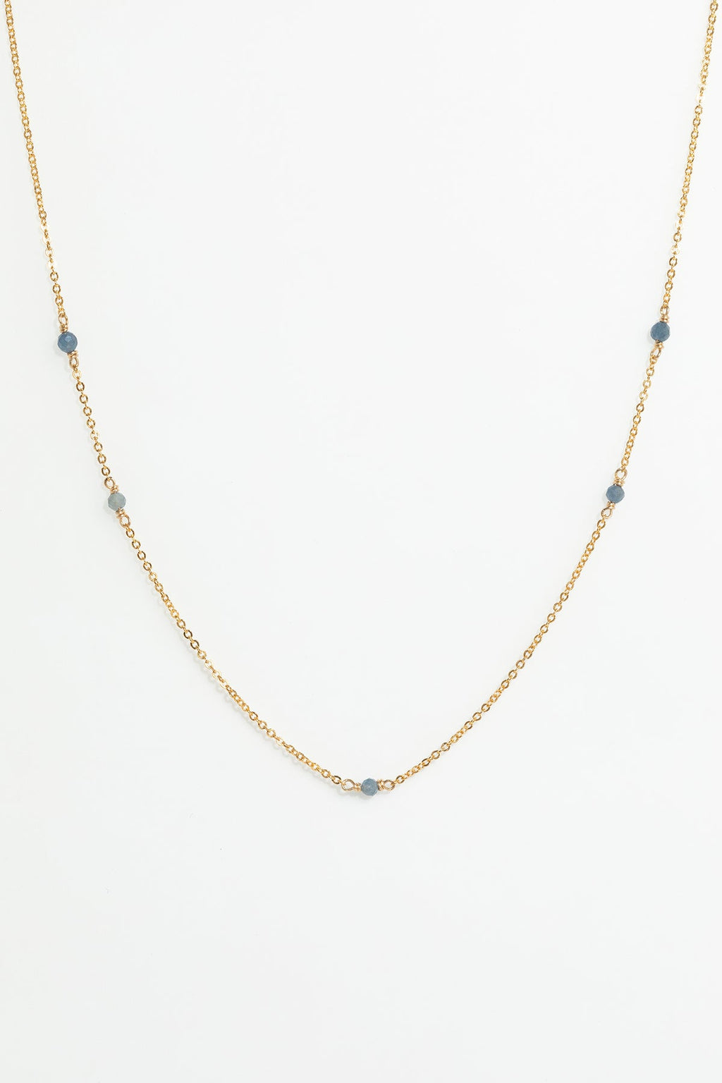 Collar-Pulsera Doble Satellite - Zafiro