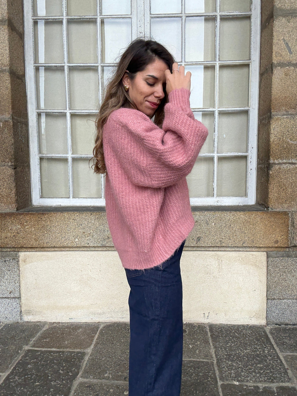 Jade Knitted Sweater Old Pink