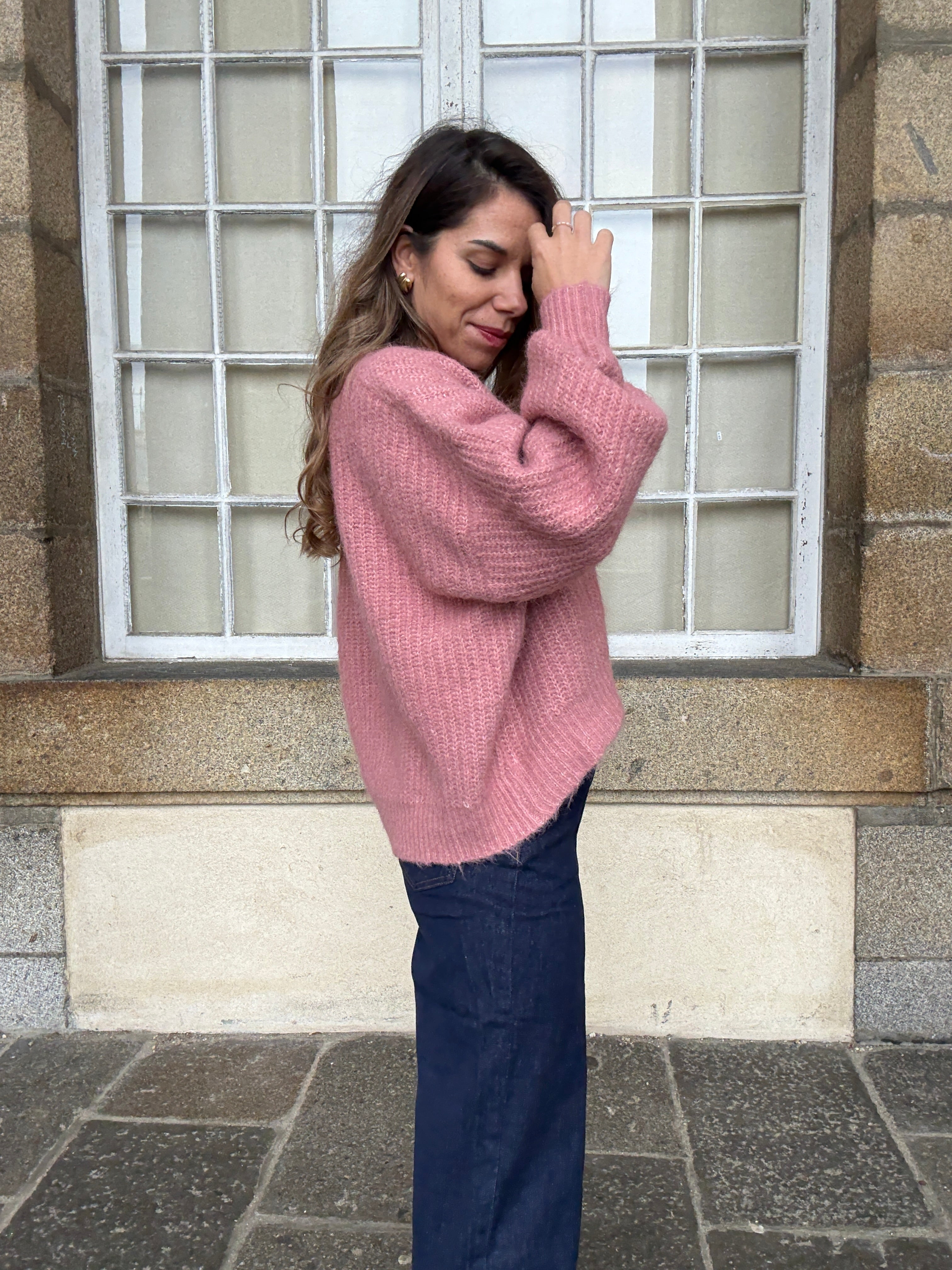 Jade Knitted Sweater Old Pink