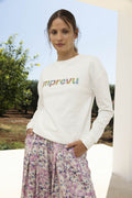 Le Sweatshirt Dario Arc En Ciel Blanc