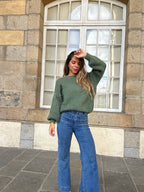 Prenda de punto de mohair y lana Gaia caqui