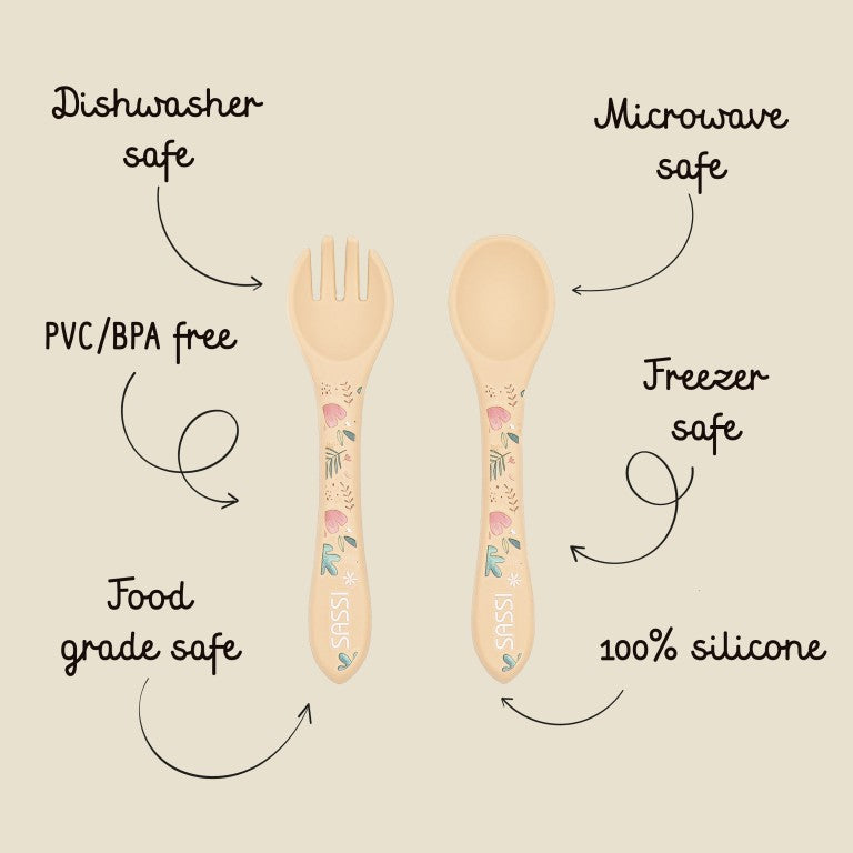 Silicone Fork & Spoon Set - The Sloth