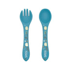 Kit de tenedor y cuchara de silicona - El elefante