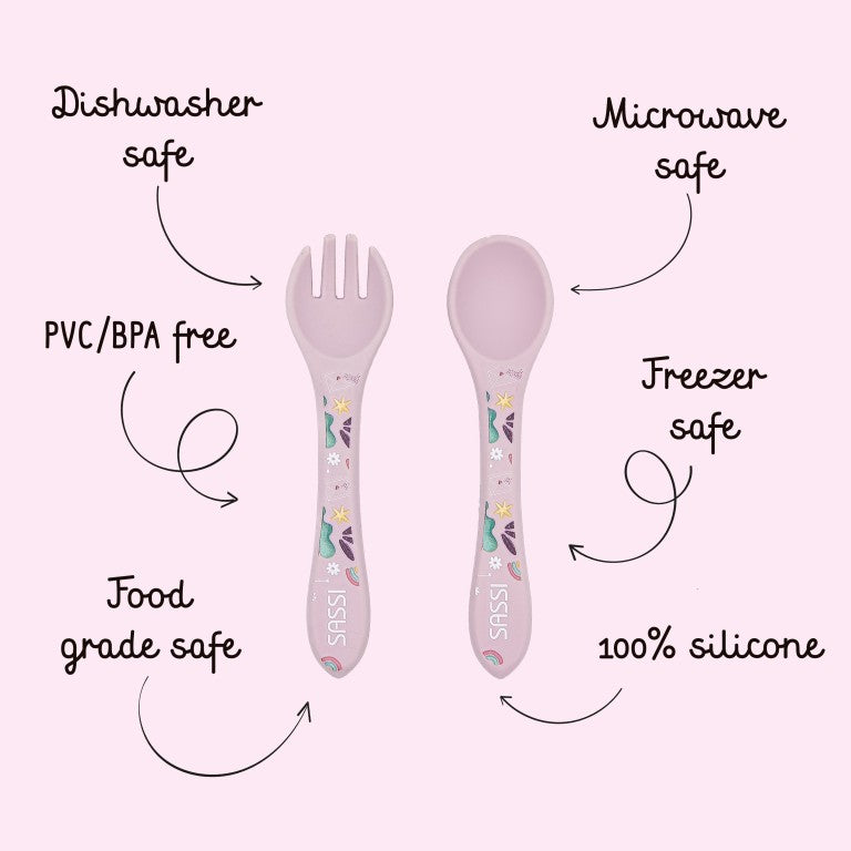 Silicone Fork & Spoon Set - The Unicorn
