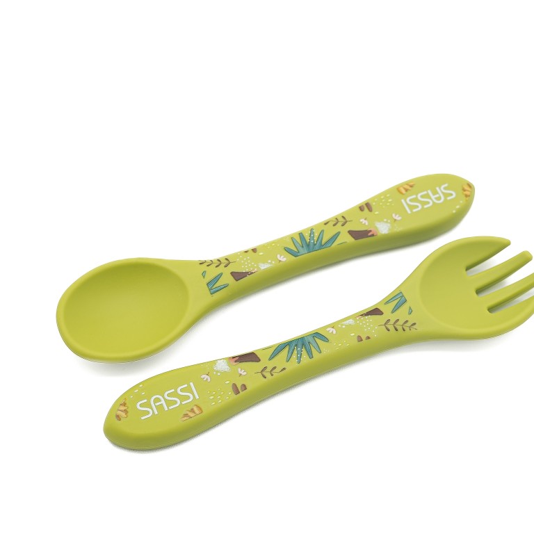 Silicone Fork & Spoon Set - The Dinosaur