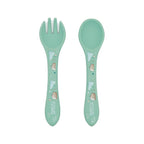Kit de tenedor y cuchara de silicona - El oso polar