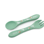Kit de tenedor y cuchara de silicona - El oso polar