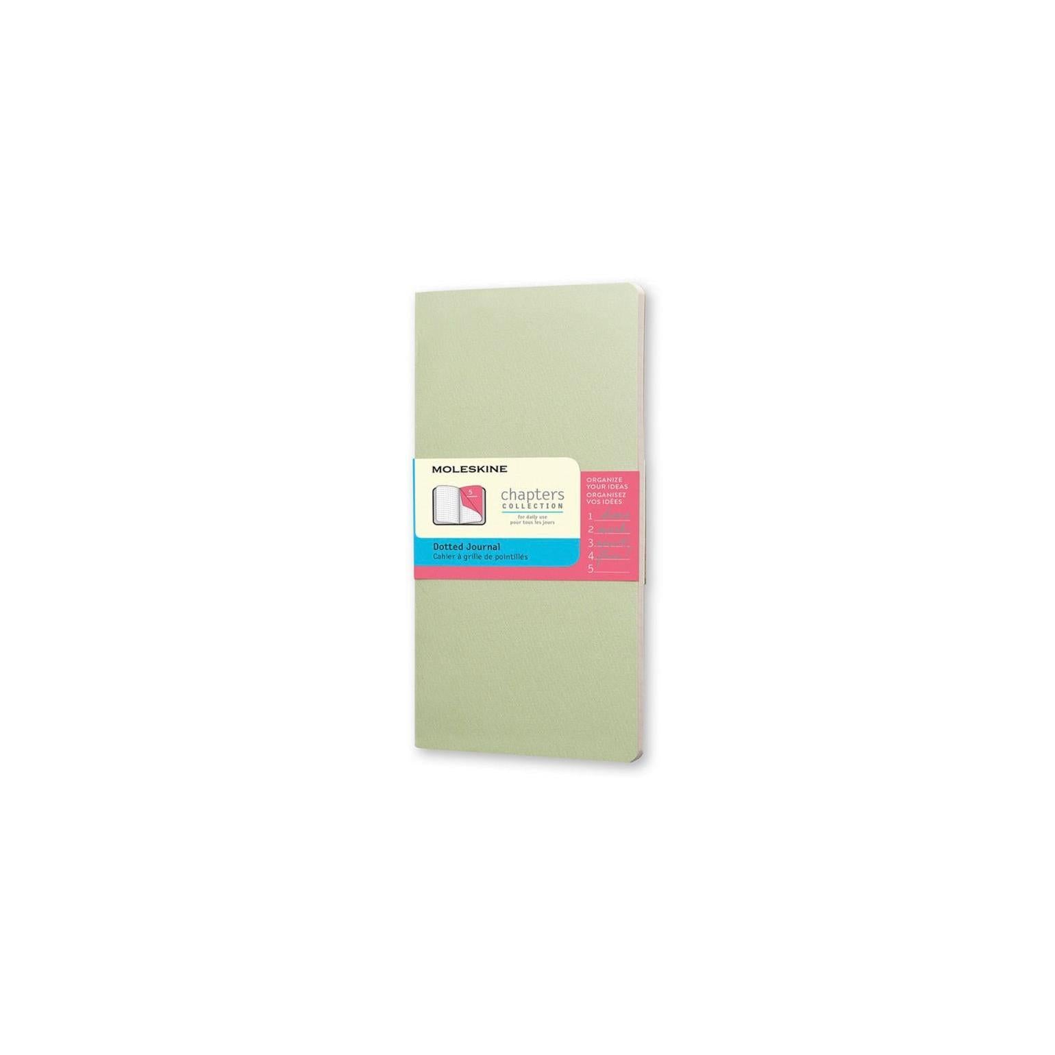 Chapters Slim Pocket Notebook 7.5X14 - Dotted Pages - Mist Green