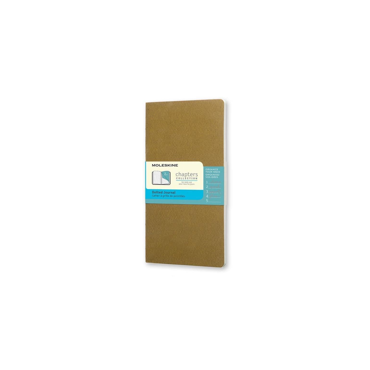 Chapters Slim Notebook Pocket 7.5X14 - Dotted Pages - Tawny Olive