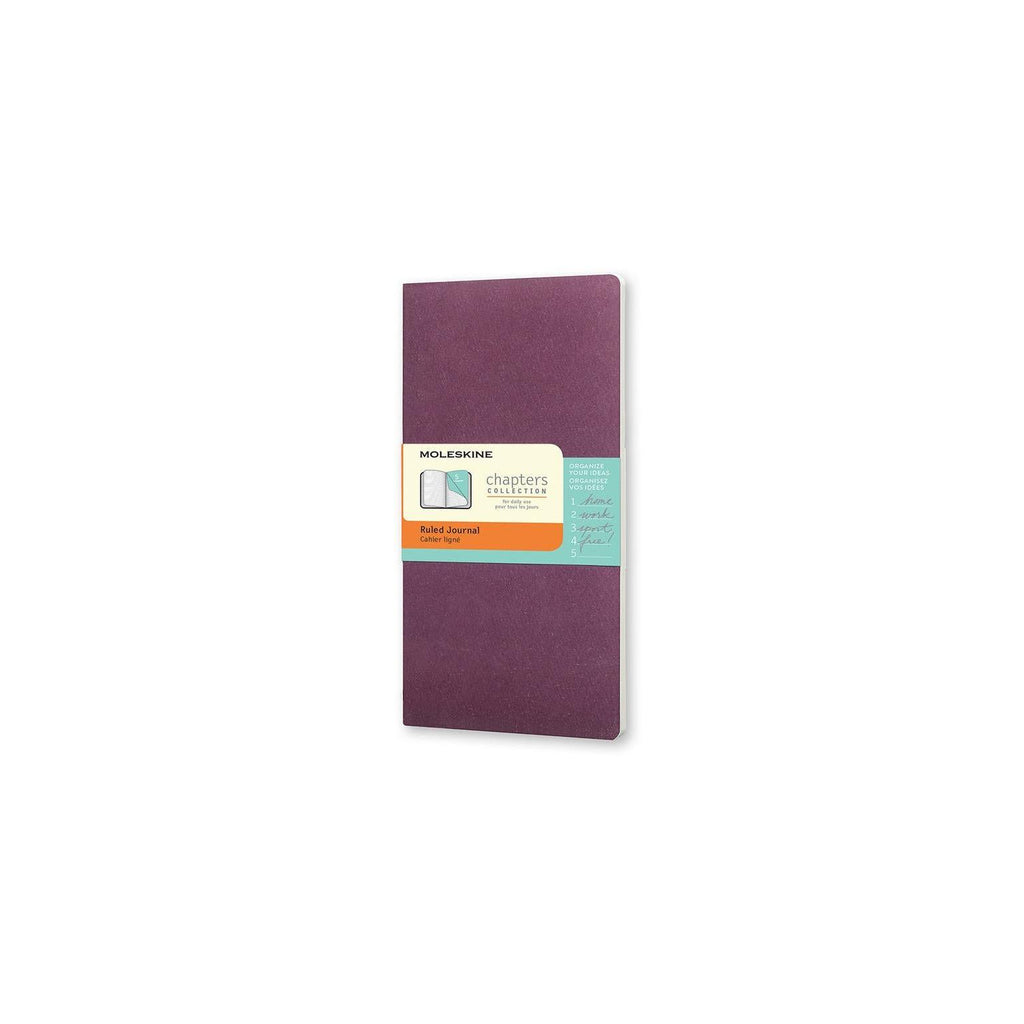 Carnet Chapters Slim Pocket 7.5X14 - Pages Lignées - Violet Prune