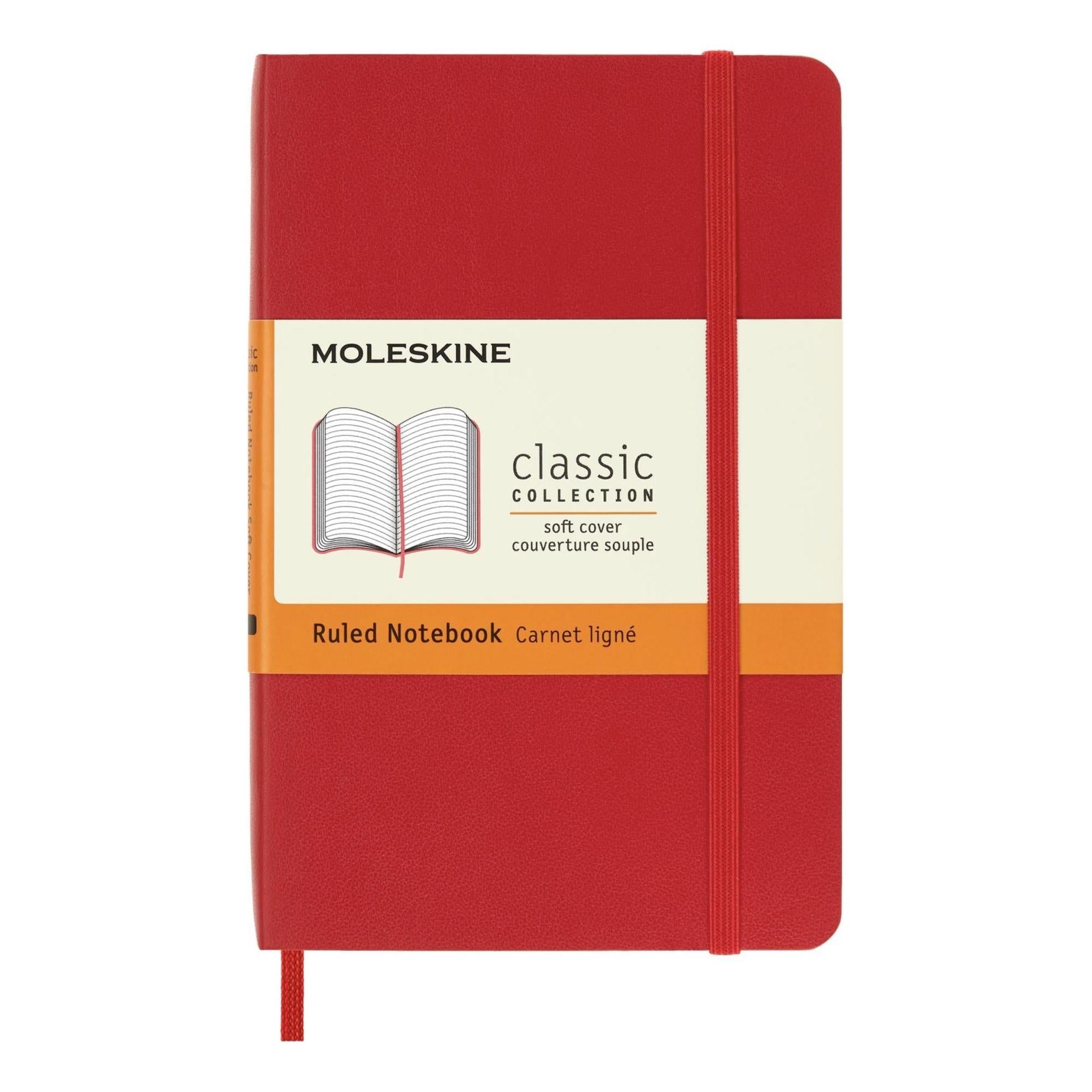 Classic Pocket Notebook 9X14 - Ruled Pages - Scarlet Red