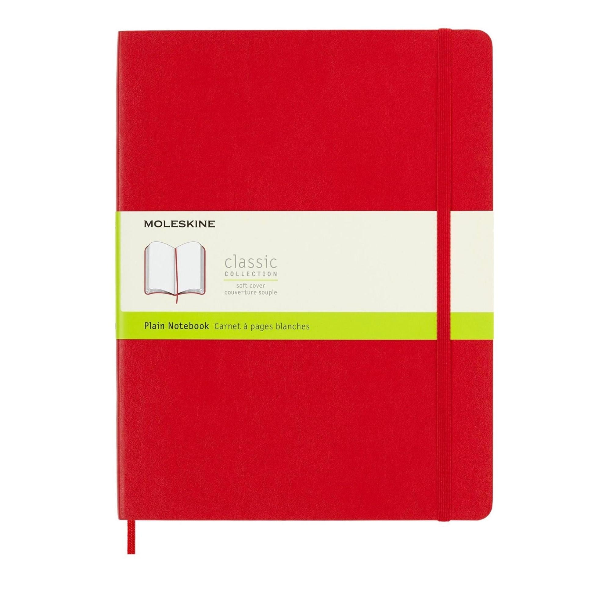 Classic XL Notebook 19X25 - Plain Pages - Scarlet Red