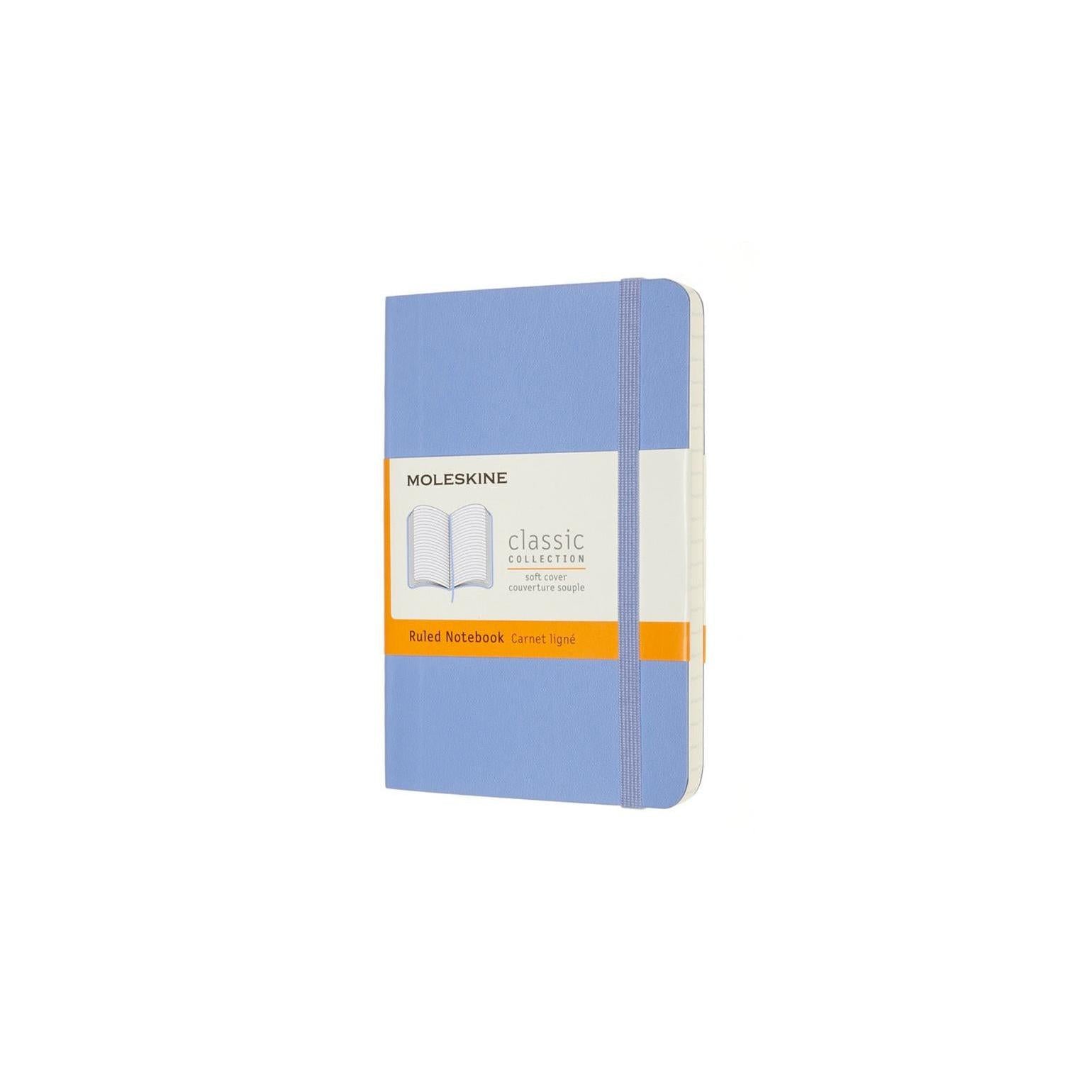 Carnet Classique Pocket 9X14 - Pages Lignées - Bleu Hortensia