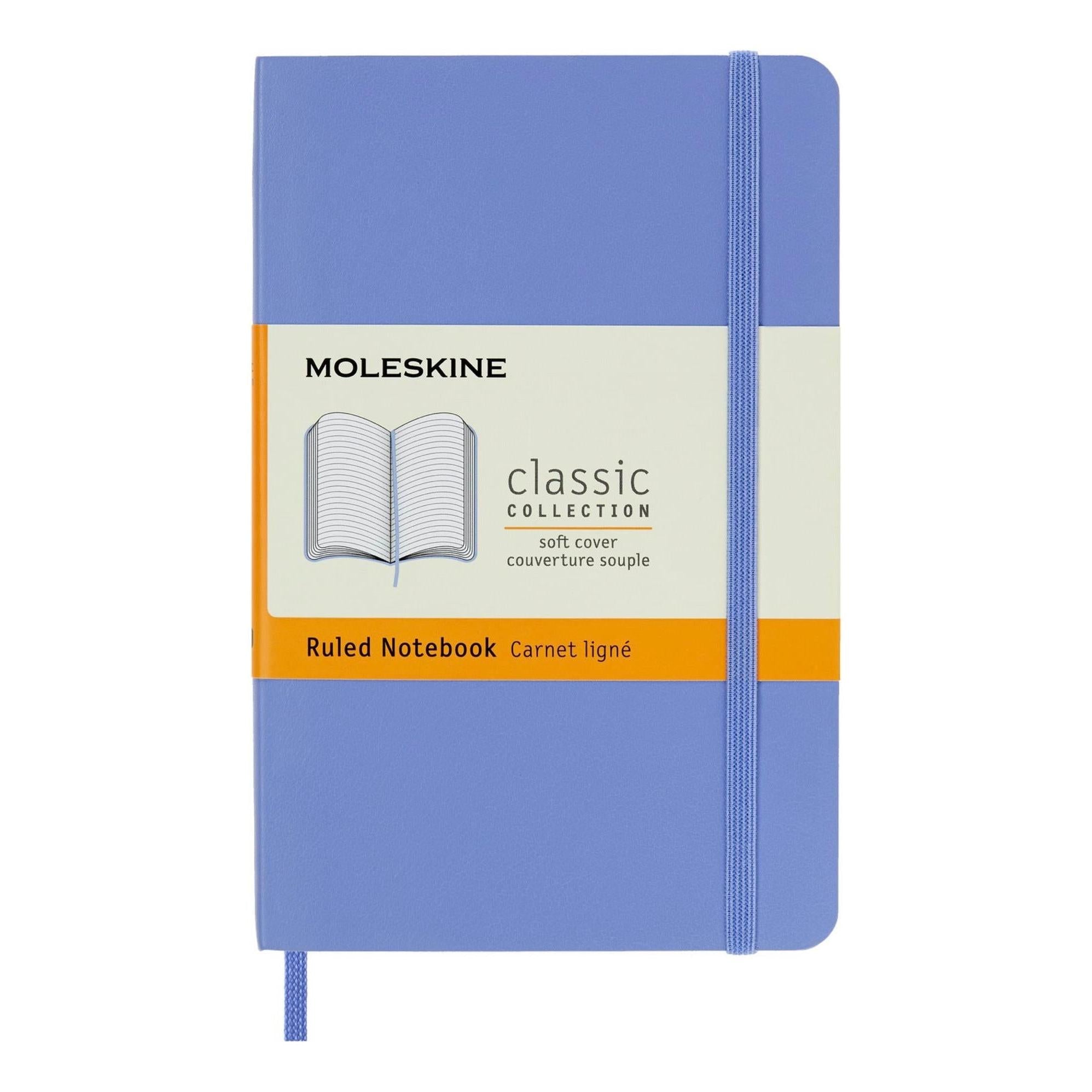 Carnet Classique Pocket 9X14 - Pages Lignées - Bleu Hortensia