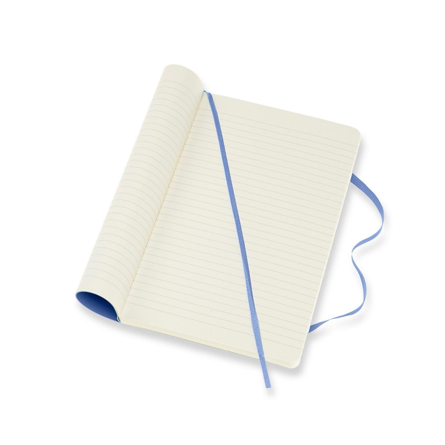 Carnet Classique Large 13X21 - Pages Lignées - Bleu Hortensia